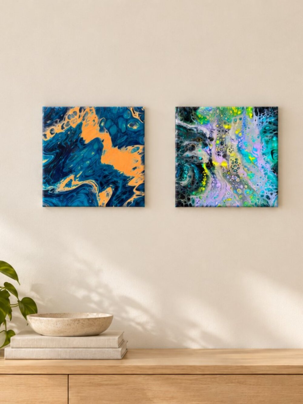 Andrea Louis Fluid Abstract Acrylic Pour Painting Oceanic Cellular Flow